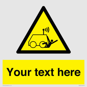 Custom warning run over by operator controlled machine